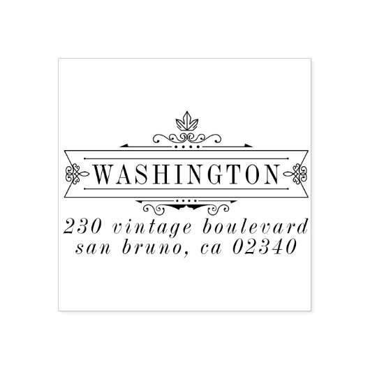 Elegante Art Deco Lijst familienaam retouradres Rubberstempel (Afrduk)