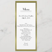 Elegante Art Deco Look Trouwtafel Menu (Voorkant)