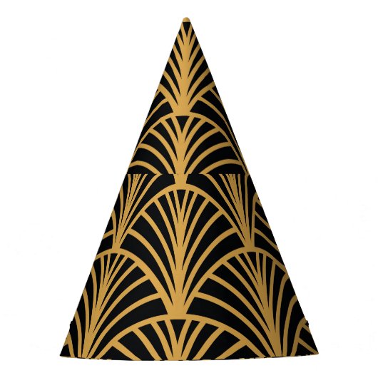 Elegante Art Deco, naadloos gouden ornament. Feesthoedjes (Voorkant)