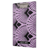 Elegante Art Deco Paarse Pauw Patroon Klembord (Links)