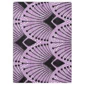 Elegante Art Deco Paarse Pauw Patroon Klembord (Achterkant)