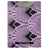 Elegante Art Deco Paarse Pauw Patroon Klembord (Voorkant)