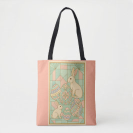 Elegante Art Deco Pasen – Geometrische pastelkonij Tote Bag