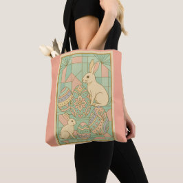 Elegante Art Deco Pasen – Geometrische pastelkonij Tote Bag