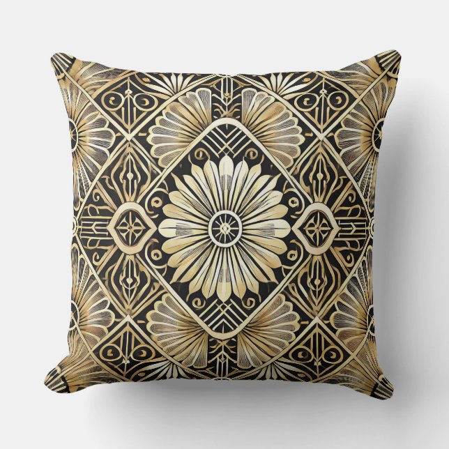 Elegante Art Deco patroonontwerp Kussen (Voorkant)