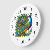 Elegante art deco pauw grote klok (Hoek)