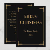 Elegante Art Deco Prettig Kerstmis Kerstkaart Kaart (Voorkant / Achterkant)