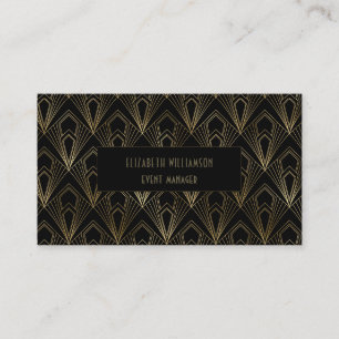 Elegante Art Deco Professional   Zwart en Goud Visitekaartje