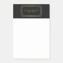 Elegante Art Deco Professioneel Zwart/Goud Post-it® Notes