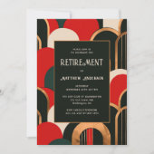 Elegante Art Deco Retirement Party voor het diner Kaart (Voorkant)