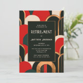 Elegante Art Deco Retirement Party voor het diner Kaart (Staand voorkant)