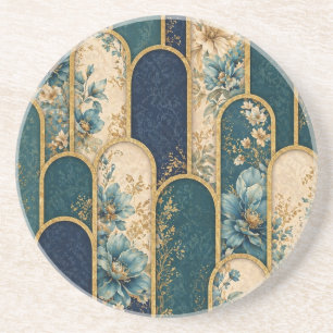 Elegante Art Deco Ronde Drank Ondersetzer Zandsteen Onderzetter
