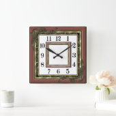 Elegante Art Deco Roze Vierkante Klok (Huis)