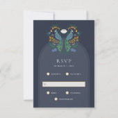 Elegante Art Deco RSVP Behuizing Kaart met Maaltij (Voorkant)