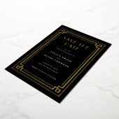 Elegante Art Deco Save the Date Kaart met rand (Gedraaid)