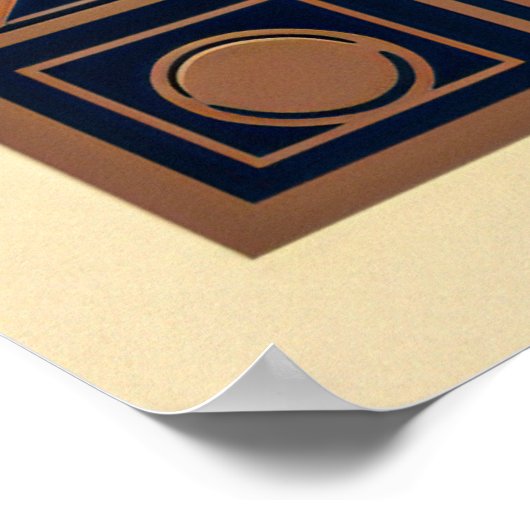 Elegante Art Deco Seaside Cityscape Poster (Hoek)