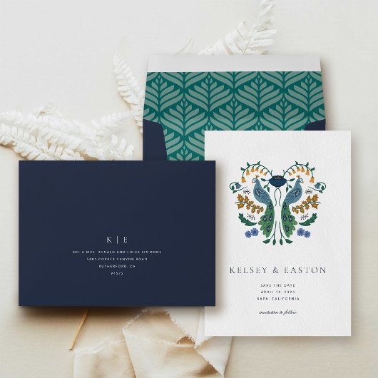 Elegante Art Deco Sla de Datumkaart op met Foto Save The Date