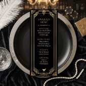 Elegante Art Deco Speakeasy Bar Menu