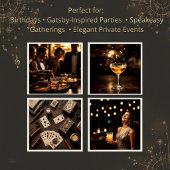 Elegante Art Deco Speakeasy Bar Menu