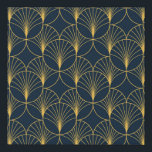 elegante Art Deco-stijl naadloos patroon wi Imitatie Canvas Print<br><div class="desc">elegante Art Deco-stijl naadloos patroon met golden motieven van de ventilator op donkerblauwe achtergrond. Geometrisch abstract textuurpatroon.</div>