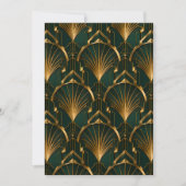 Elegante Art Deco Trouw met Smaragd en Goud Kaart (Voorkant)