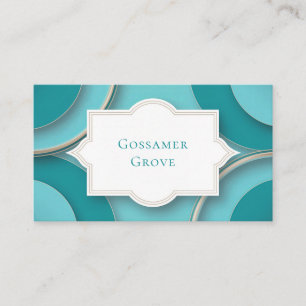 Elegante Art Deco Turquoise Schelp Frame Gelaagde  Visitekaartje