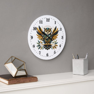 Elegante art deco uil grote klok