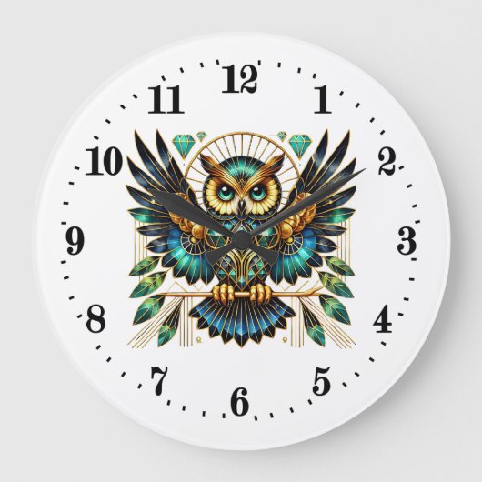 Elegante art deco uil grote klok (Voorkant)