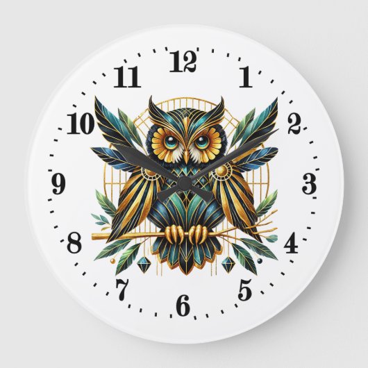 Elegante art deco uil grote klok (Voorkant)