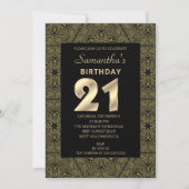 Elegante Art Deco Verjaardag uitnodiging (Voorkant)