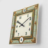 Elegante Art Deco Vierkante Klok (Hoek)