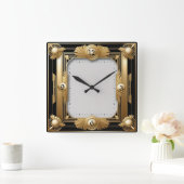 Elegante Art Deco Vierkante Klok (Huis)