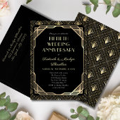 Elegante Art Deco Vijftigste bruiloft Jubileum Kaart