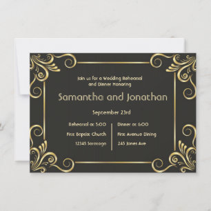 Elegante Art Deco Vintage Huwelijksrepetitie Kaart