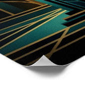 Elegante Art Deco Vrouw Gouden Silhouet Poster (Hoek)