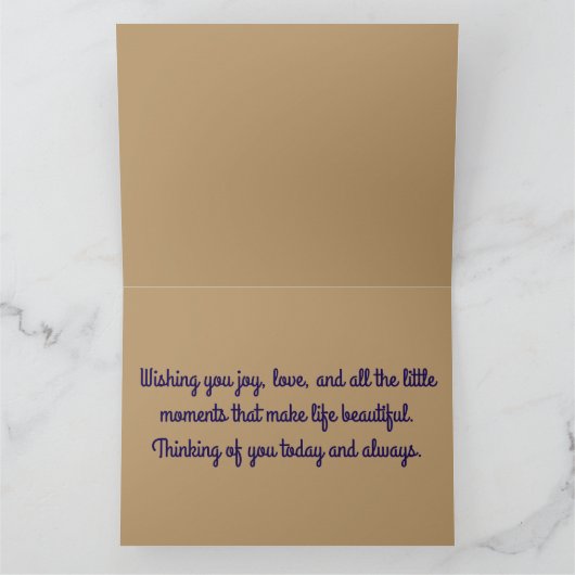 Elegante art deco vrouw in goud en blauw kaart (Binnen)