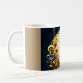 Elegante Art Deco-vrouw in goud en blauw Koffiemok