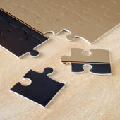 Elegante art deco vrouw in goud en blauw legpuzzel (Zijkant)