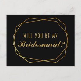 Elegante art deco Wil je mijn bruidsmeisje kaart