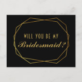 Elegante art deco Wil je mijn bruidsmeisje kaart (Voorkant)