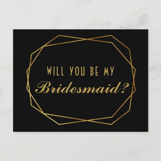 Elegante art deco Wil je mijn bruidsmeisje kaart (Voorkant)