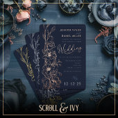 Elegante Art Deco Wildflower bruiloft uitnodiging