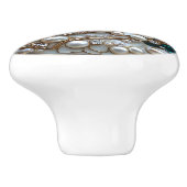 Elegante Art Deco witte parels diamanten Keramische Knop (Zijkant)