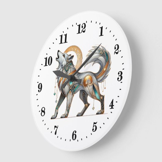 Elegante art deco wolf grote klok (Hoek)