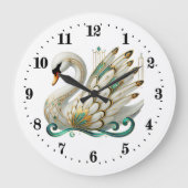 Elegante art deco zwaan grote klok (Voorkant)
