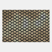 Elegante Art Deco Zwart en Goud Verjaardagsfeest Inpakpapier Vel (Voorkant)