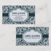 Elegante Art Nouveau Arts and Crafts Green Pattern Visitekaartje (Voorkant / Achterkant)