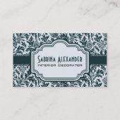 Elegante Art Nouveau Arts and Crafts Green Pattern Visitekaartje (Achterkant)