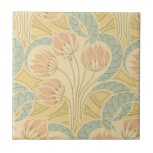 elegante art nouveau bloemen bloemmotieven tegeltje