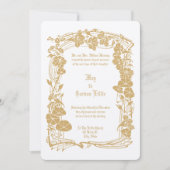 Elegante Art Nouveau Bloemen Border Wedding Kaart (Voorkant)